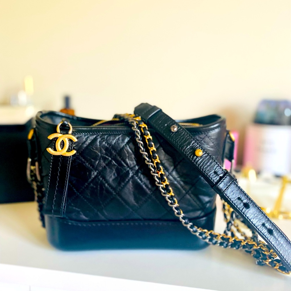 Chanel Gabrielle hobo crossbody small black calfskin